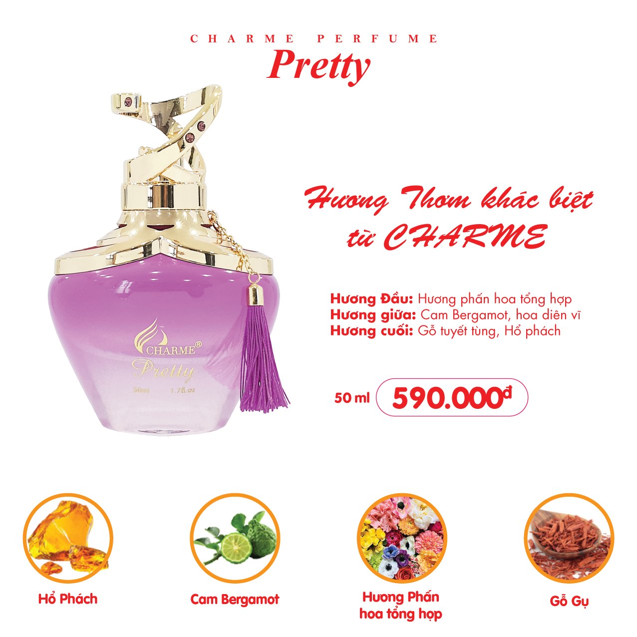 [Charme] Nước Hoa Nữ Charme Pretty 50ml